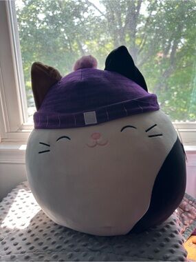 Squishmallows Calico Cat Plush with Purple Hat